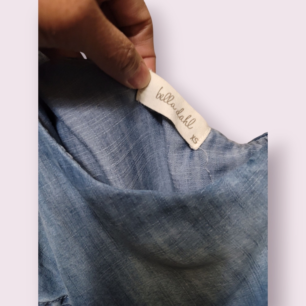 Stylish Denim Ruffle Top - Picture 2 of 2